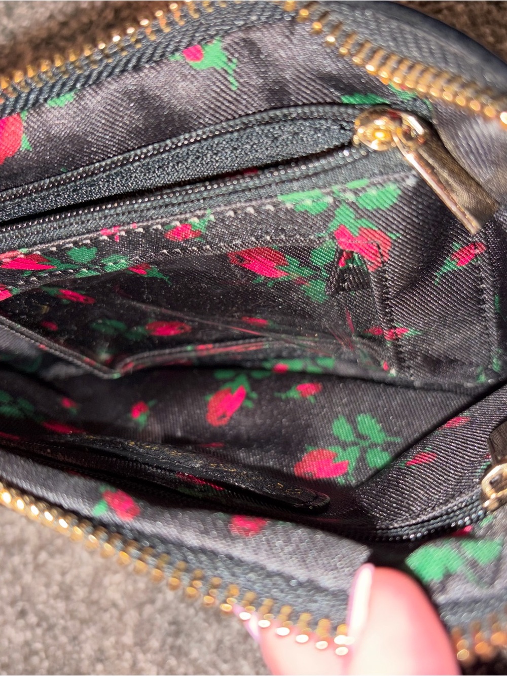 Betsey Johnson Black Floral Embroidered Wristlet Clutch - Picture 6 of 8